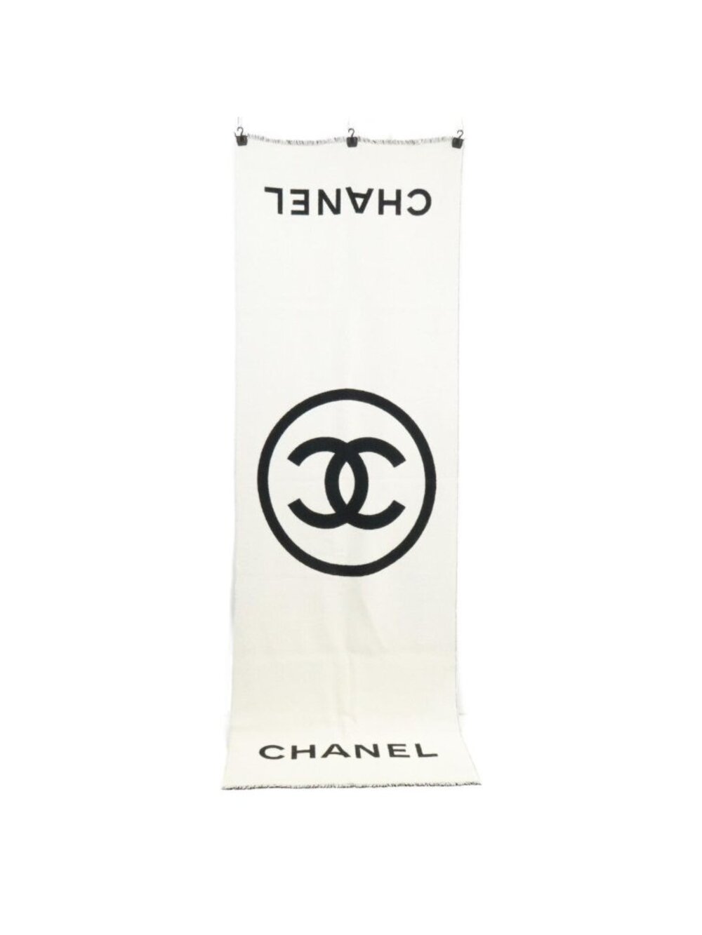 Chanel CC Logo Cashmere Large Shawl Scarf